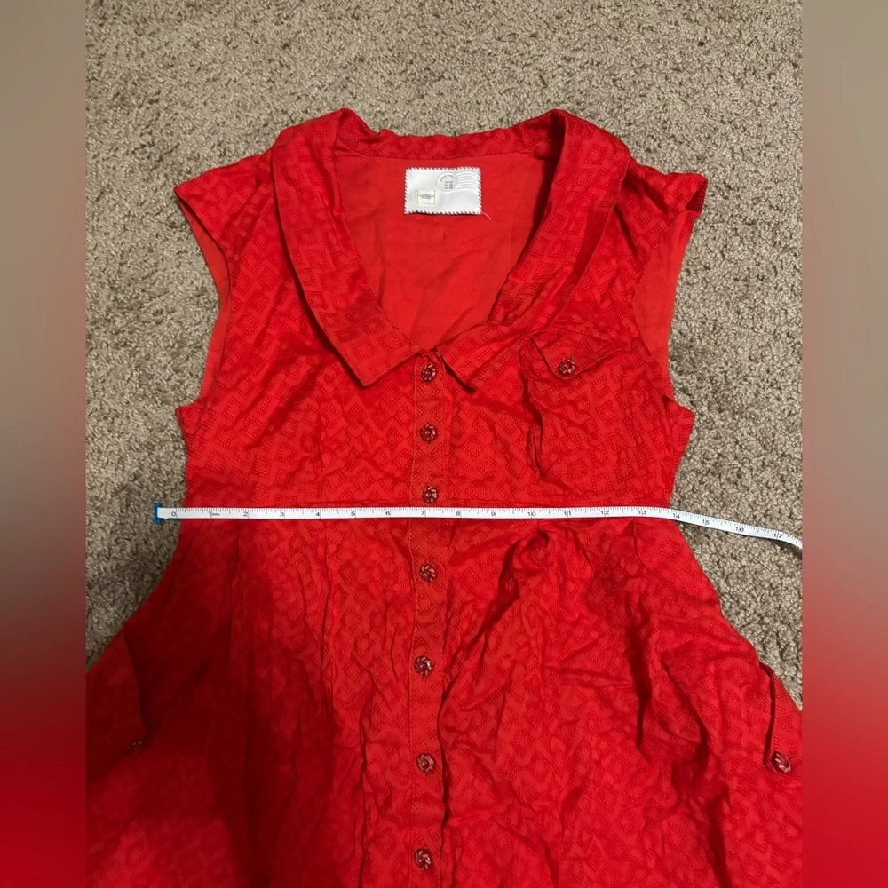 Postmark Anthropologie Four Corners high-low collared dress Size 2 100% cotton - Picture 4 of 10